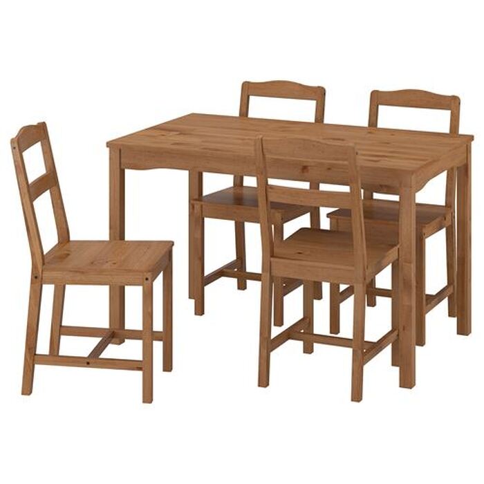 HÄGERNÄS mutfak masası takımı, 4 sandalyeli antika vernik-çam