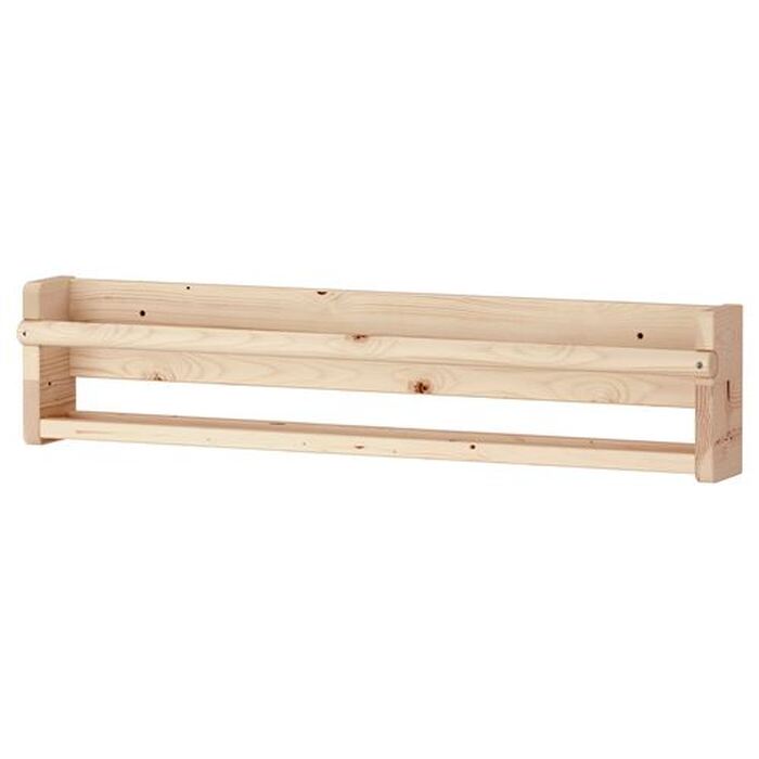 FLISAT duvar rafı, 70x9x16 cm açık beyaz vernikli çam