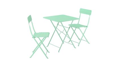 SUNDSÖ katlanabilir masa ve katlanabilir sandalye seti, 65x65 cm açık yeşil